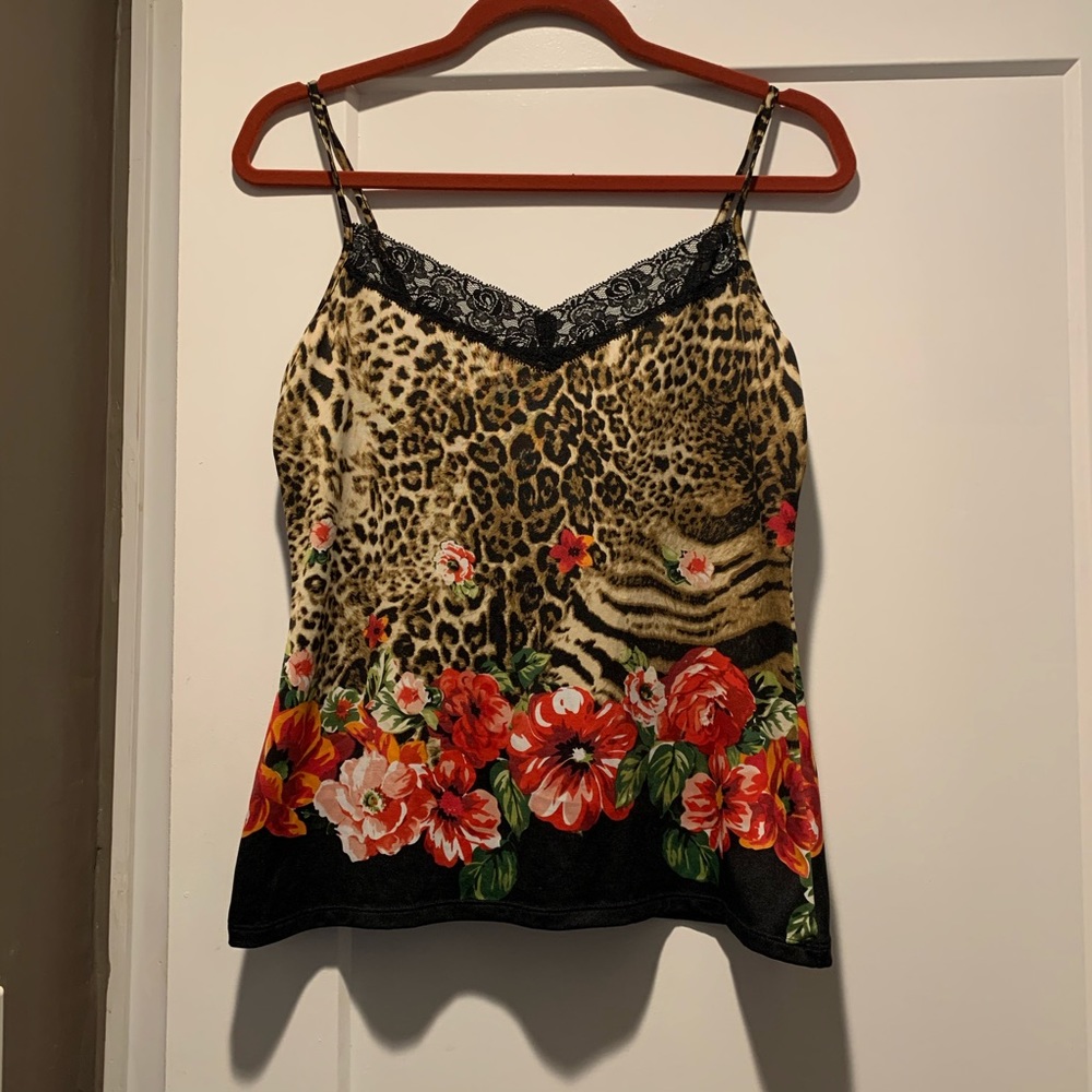 Leopard print stretch cami